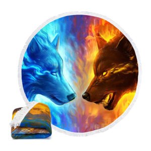 digital printed round beach towel